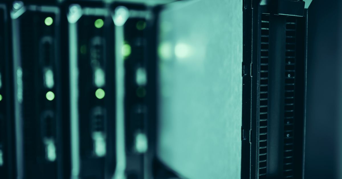 smartphone screen showing filtered video feed beside server rack with database icons
