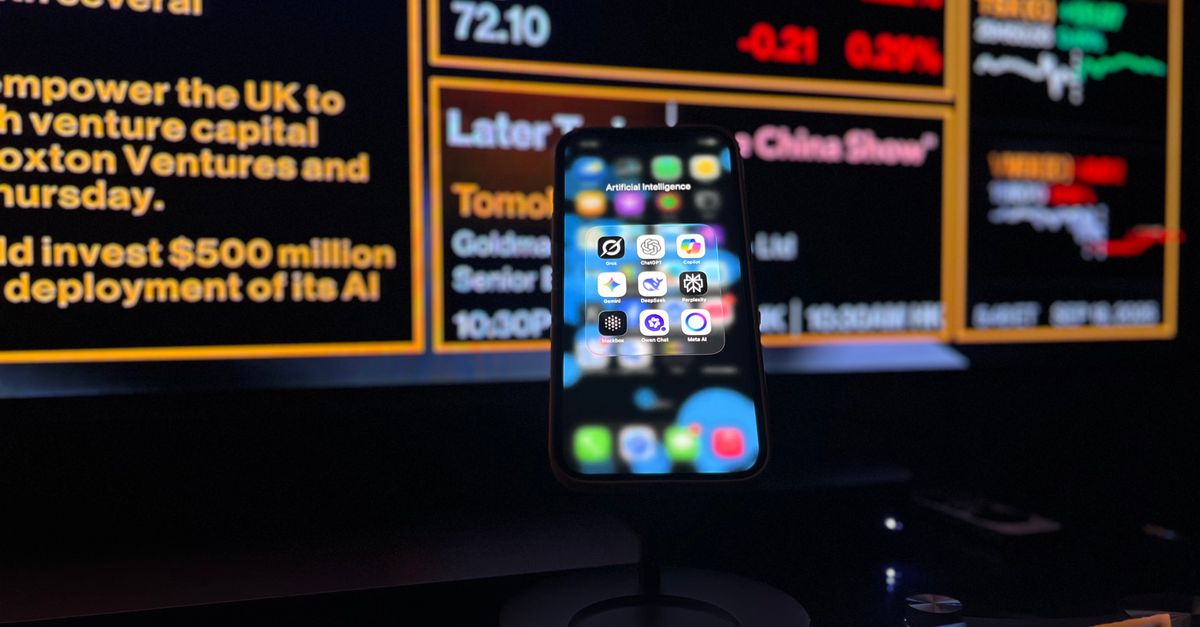 iPhone displaying split-screen apps in landscape mode
