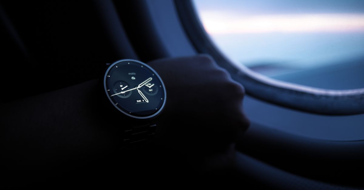 flight price calendar with smartwatch overlay