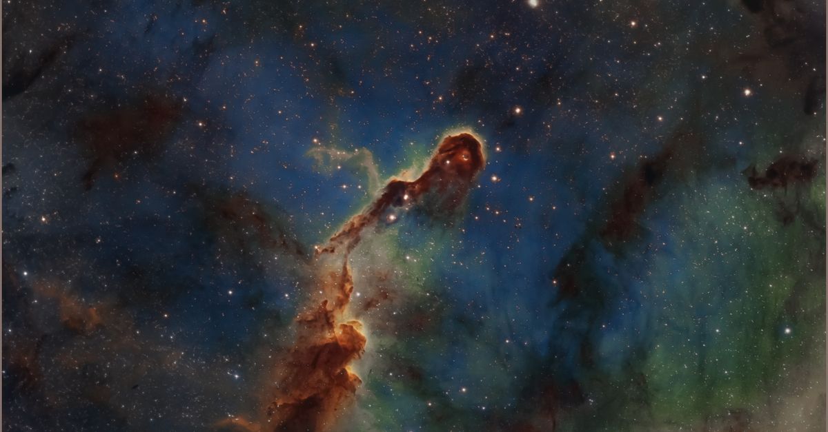 high-definition supernova nebula over ancient star field